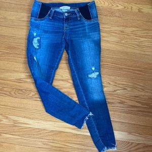 Under the belly maternity skinny destroyed jeans